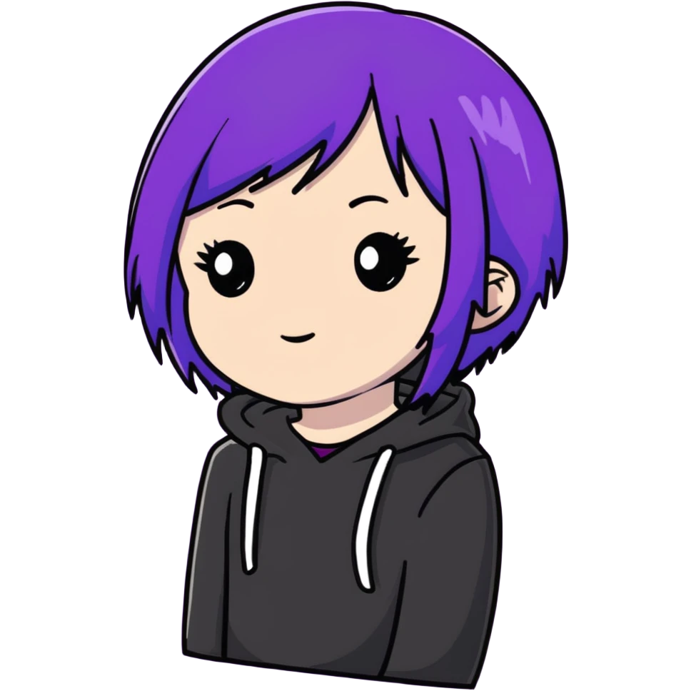 violet hair emo girl emoji