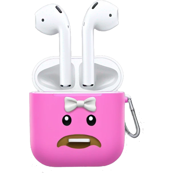 Air pods with a bow case  emoji