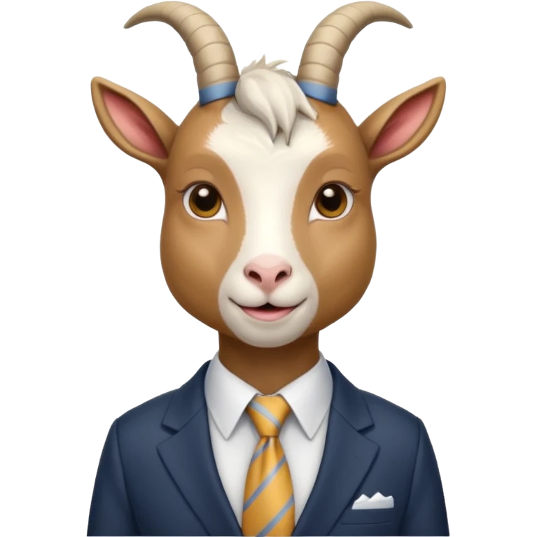 female goat with tie & suit emoji
