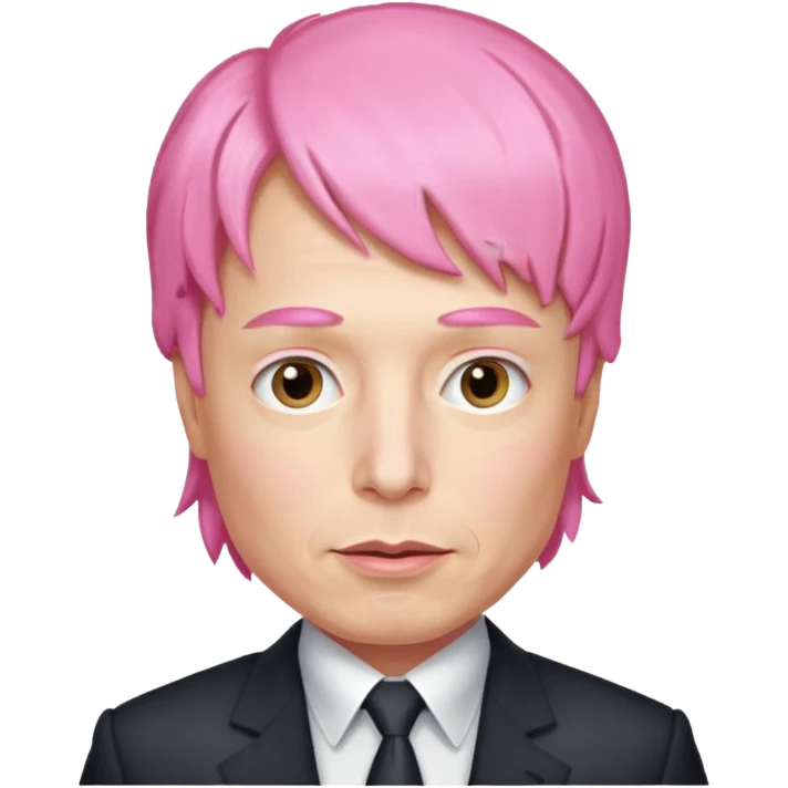 Elon musk with a pink wig  emoji