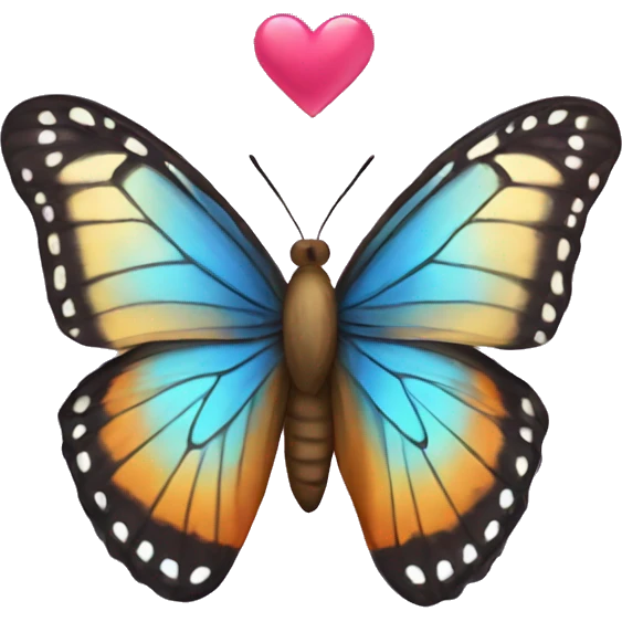 butterfly with a heart emoji
