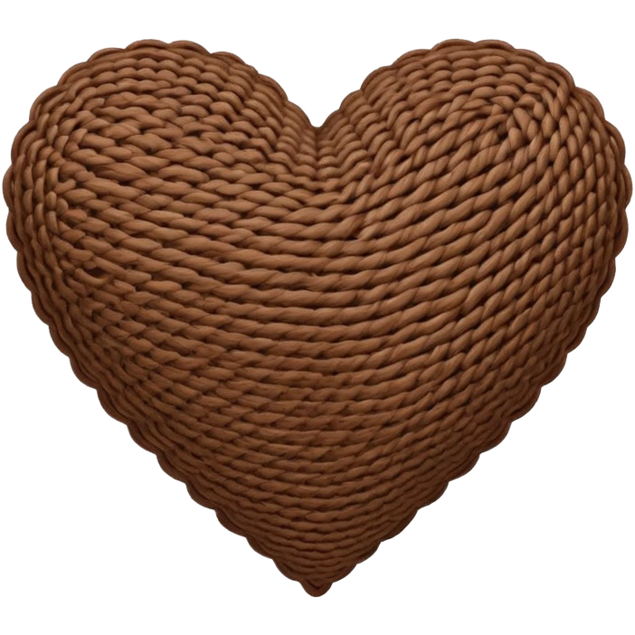 Knitted brown heart  emoji