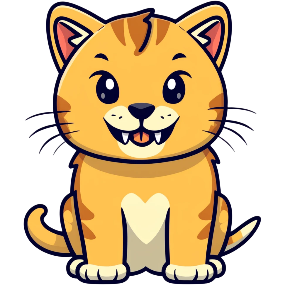 saber-toothed cat with prominent tusks, prehistoric tiger emoji