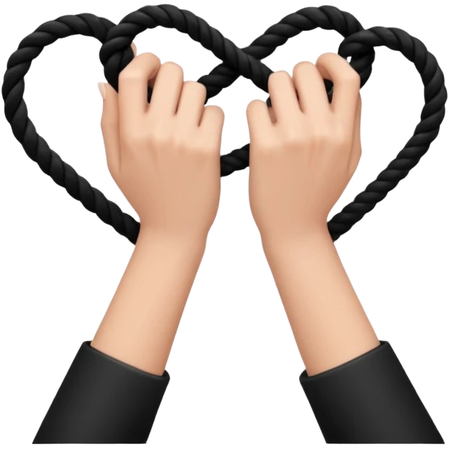 Black rope on female hands  emoji