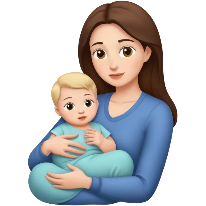 mother sitting with baby on her lap, loving mom emoji