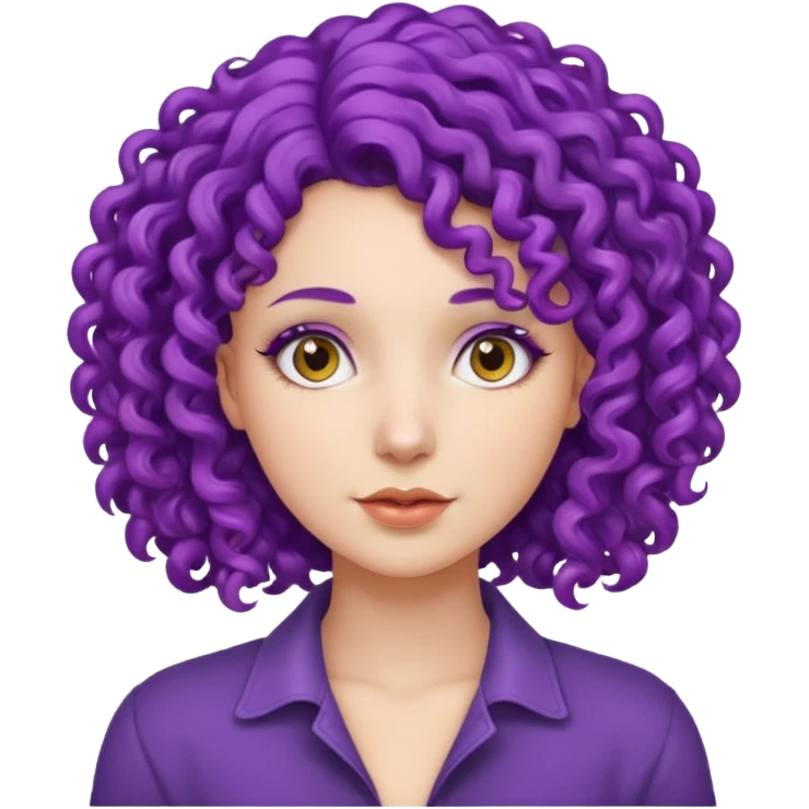 woman with purple curly hair emoji