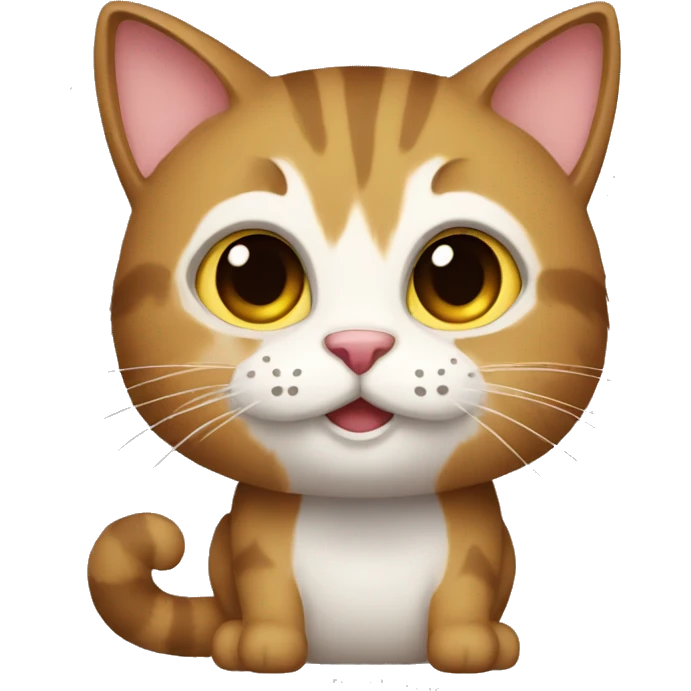furry cat, brown tail, full body emoji