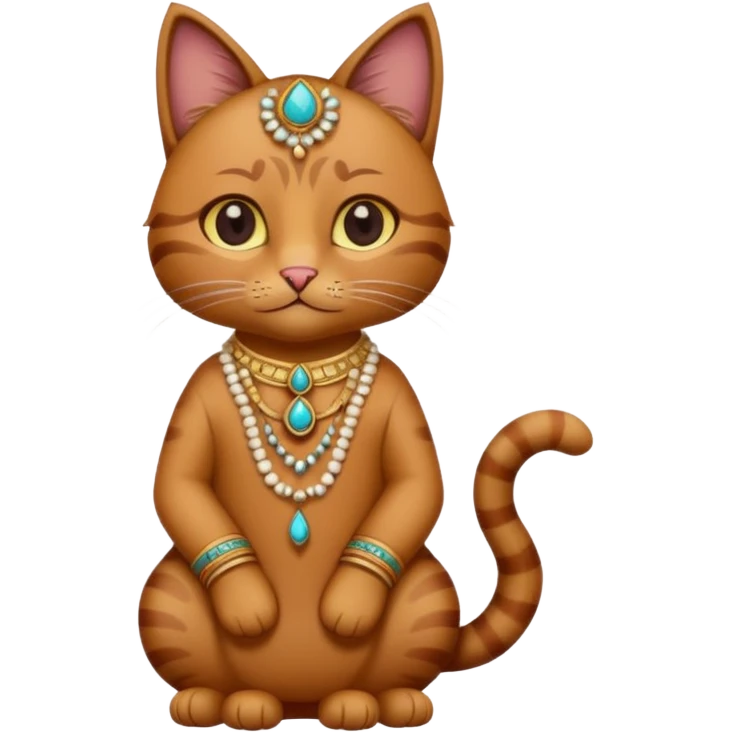 brown cat wearing indian clothes emoji