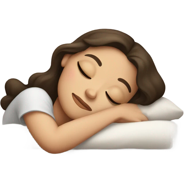 Brunette girl with white skin sleeping emoji