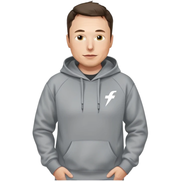 elon musk in gray hoodie full height emoji