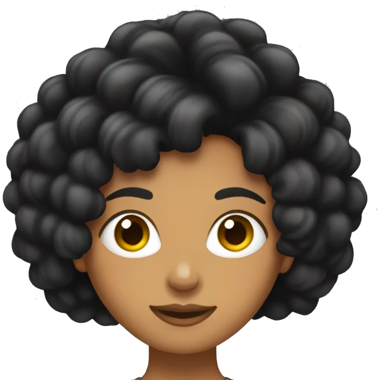Mujer negra pelo corto y con flequillo  emoji