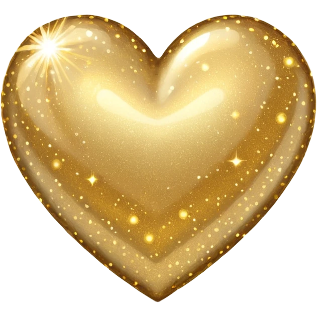 glitter heart with gold sparkles emoji