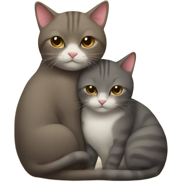 2 cats hugging emoji