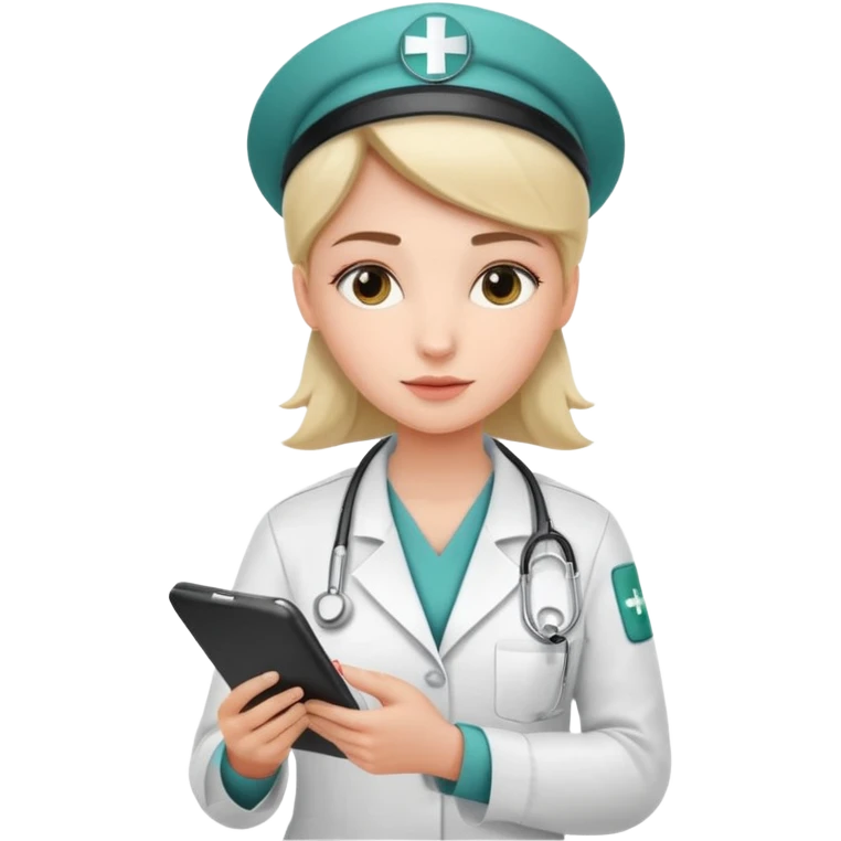 woman medic signing application for job emoji