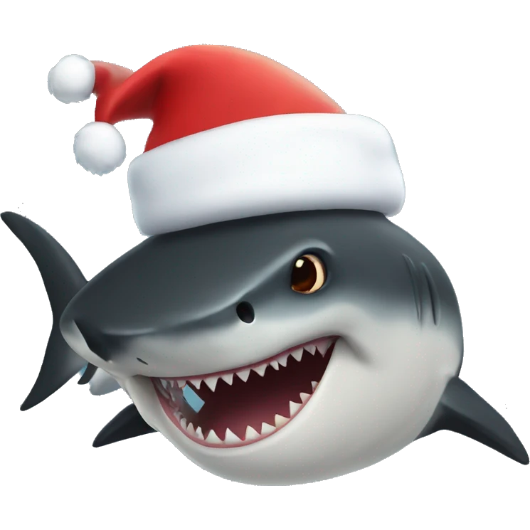 Black shark with Santa hat emoji