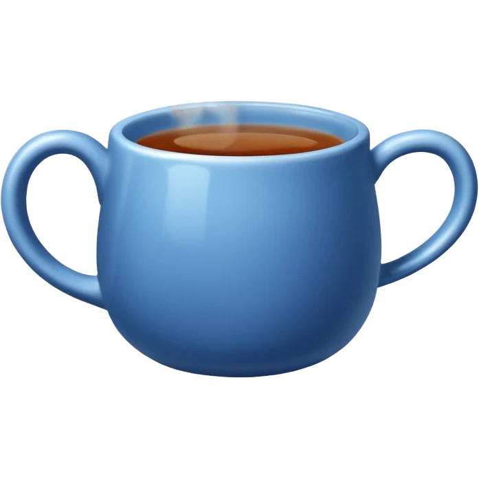 steaming blue mug of tea emoji