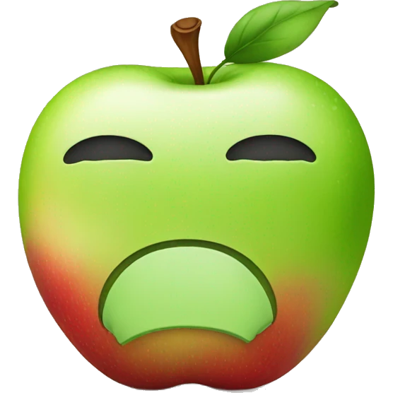 Sad apple emoji