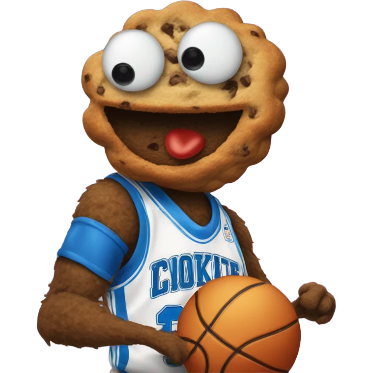 Cookie Monster playing basketball emoji