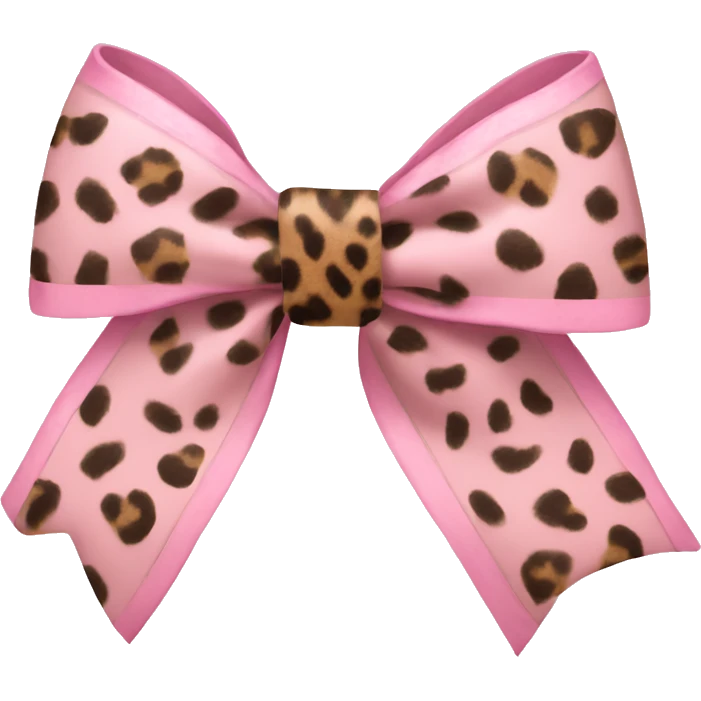 A light pink bow with cheetah stripes  emoji