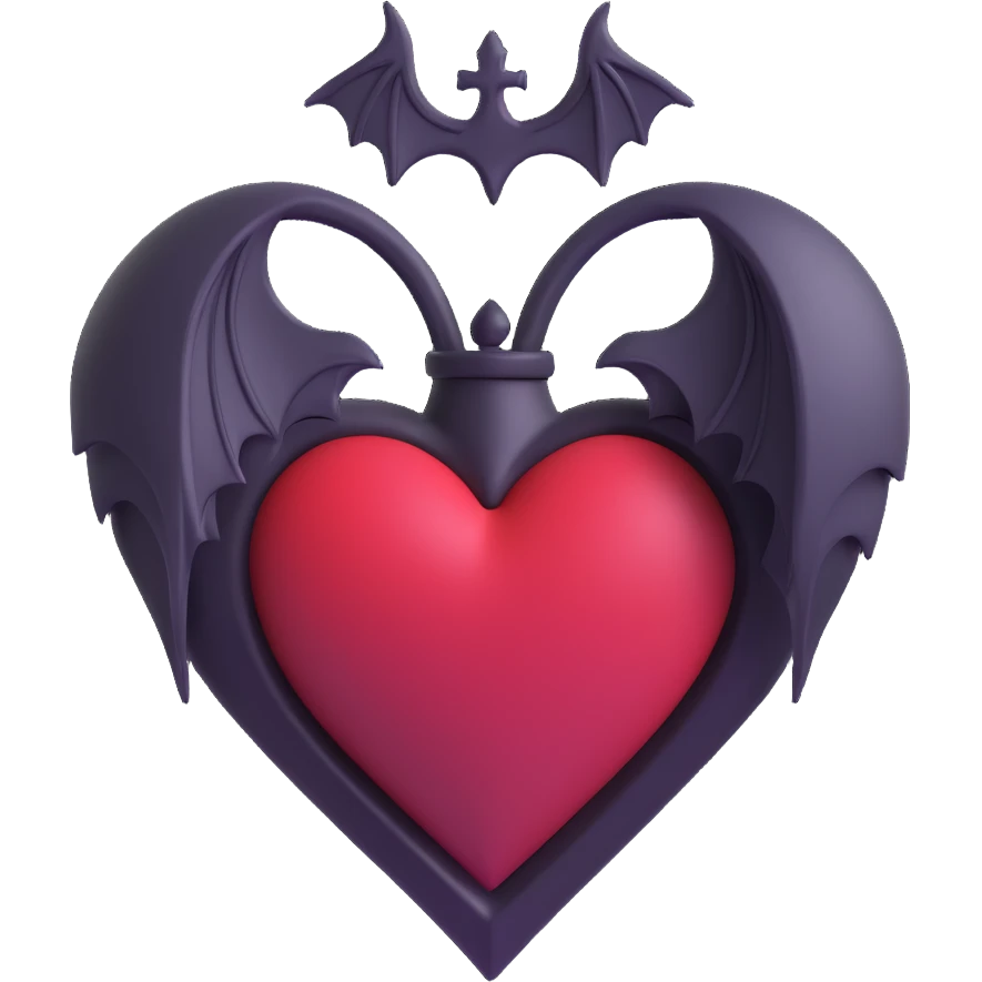 dark gothic heart, no moon emoji