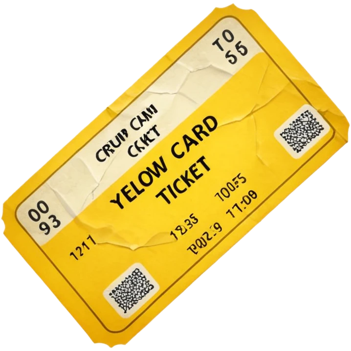 yellow card ticket iPhone style emoji