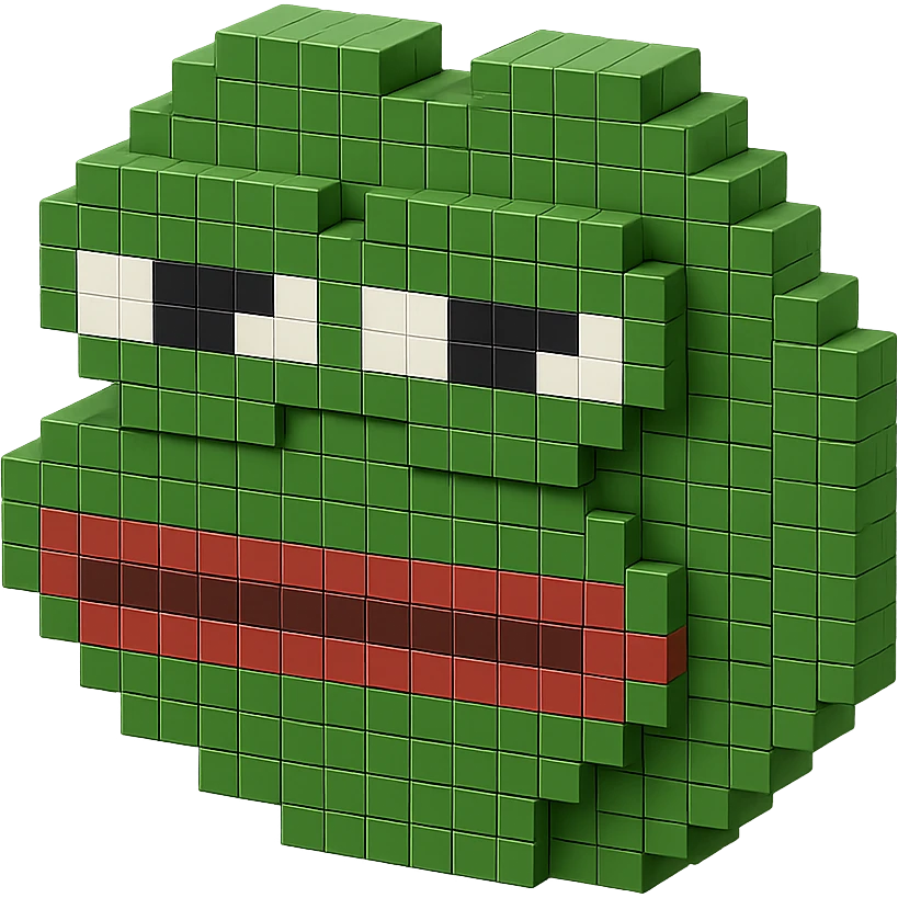 Pepe the Frog meme character with a green face emoji