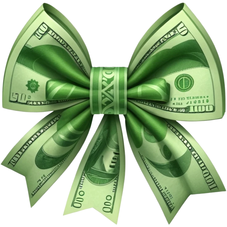 Can you make a bow made out of money  emoji