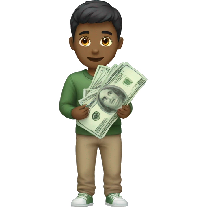 Boy with money emoji