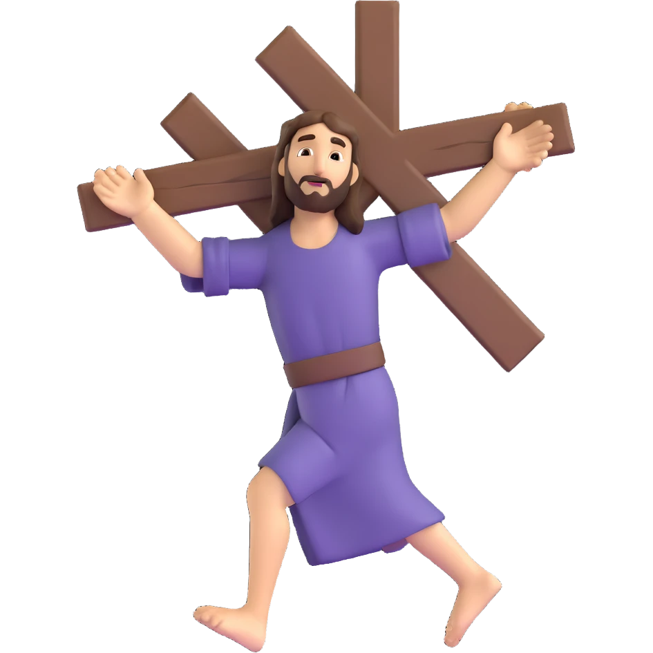Jesus carrying the cross emoji