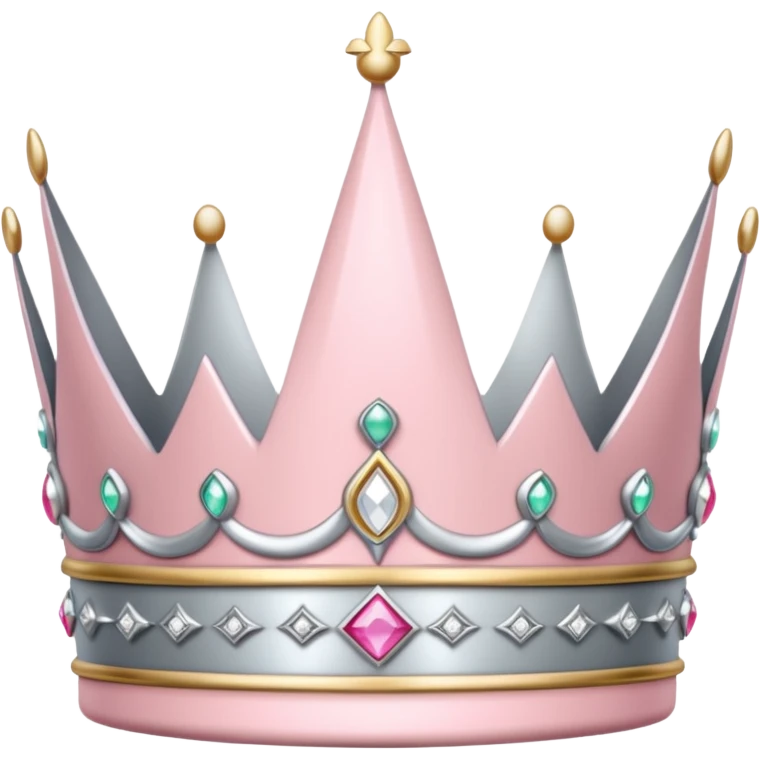 light pink and silver crown emoji