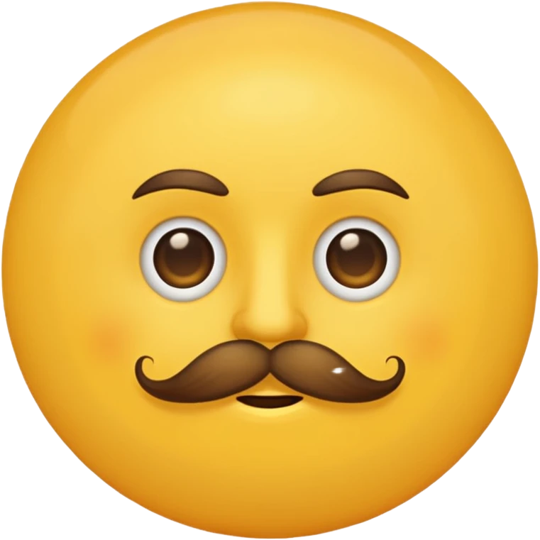sun with mustache with no smile no brows emoji