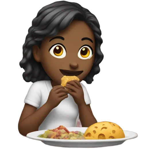 Girl eating emoji