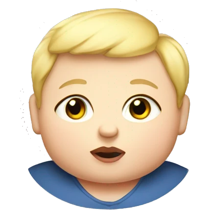 Obese baby with blonde hair. emoji