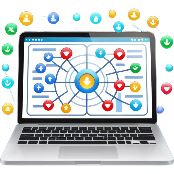 laptop screen showing a plan diagram with sparkles emoji