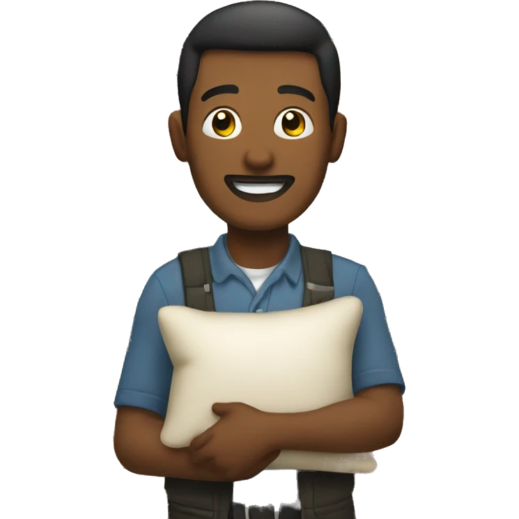 storekeeper holding pillows emoji