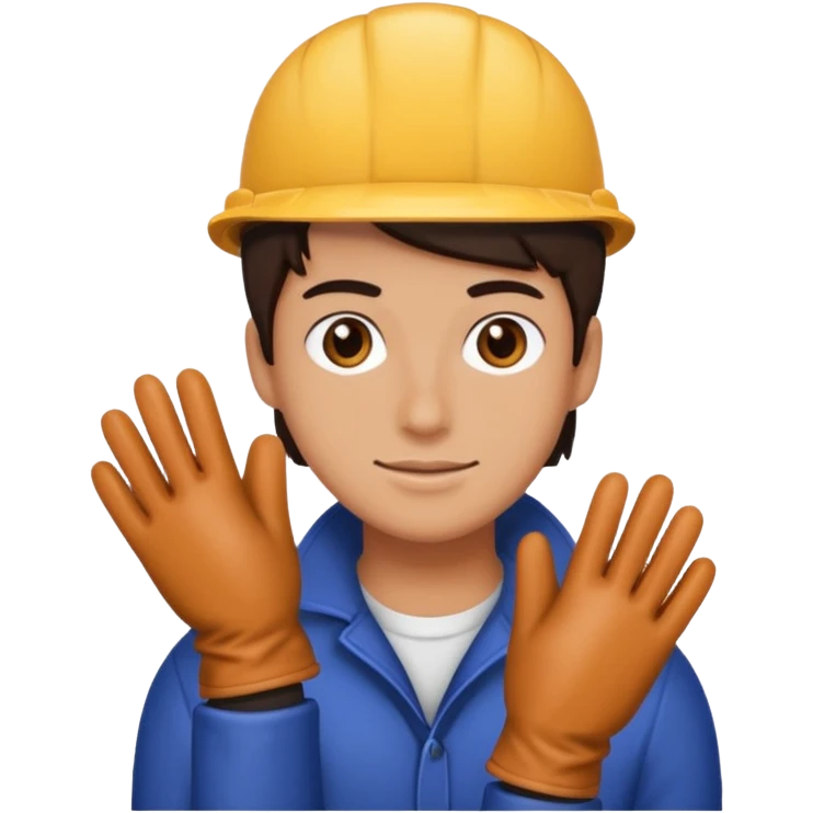 Stair Spotter with gloves. negative : character. emoji
