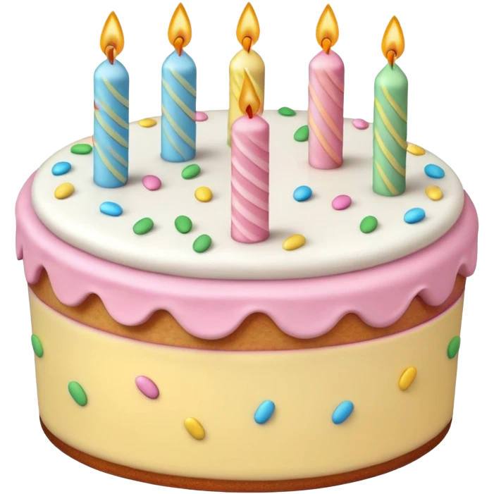 1 layer pastel birthday cake emoji