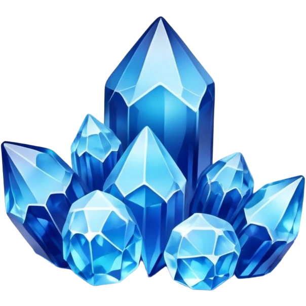 5 blue cristals forming a small pile emoji