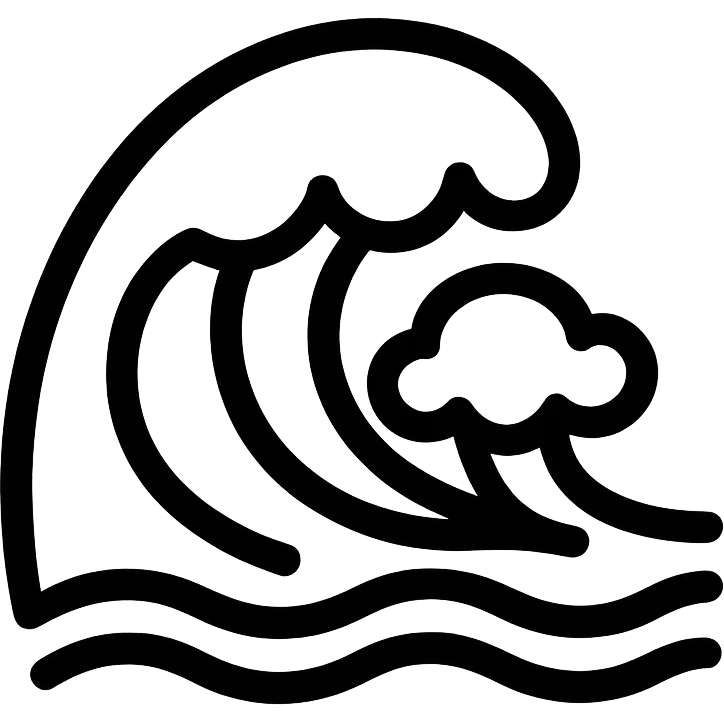 Ocean wave icon for Notion emoji