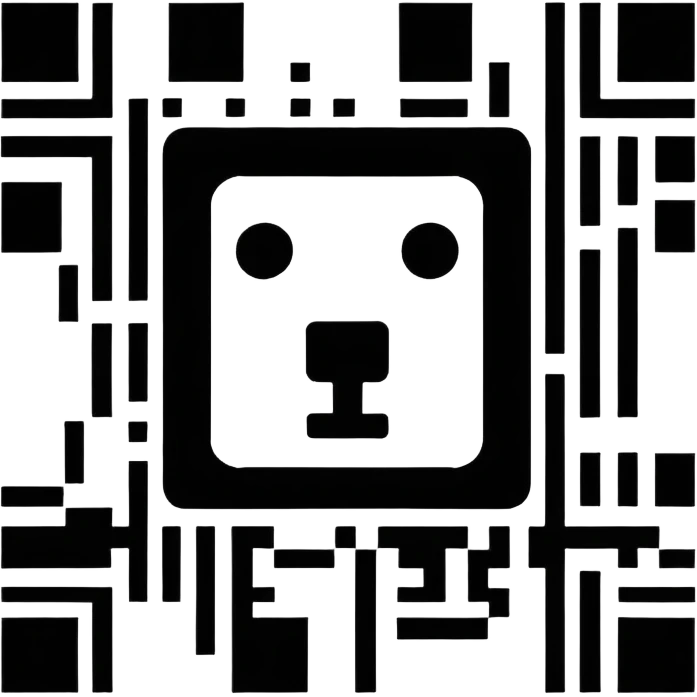 QR code with a scan line emoji