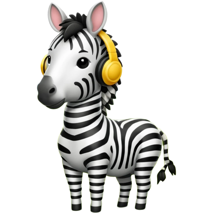 A zebra listening to music emoji