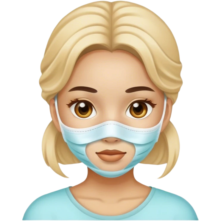 Una niña con mascarilla facial emoji