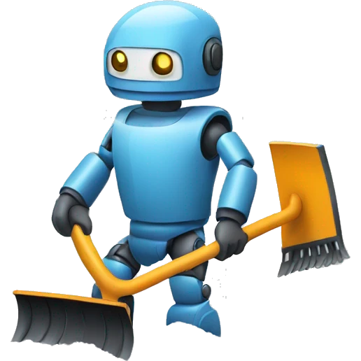 Robot snow shoveling emoji