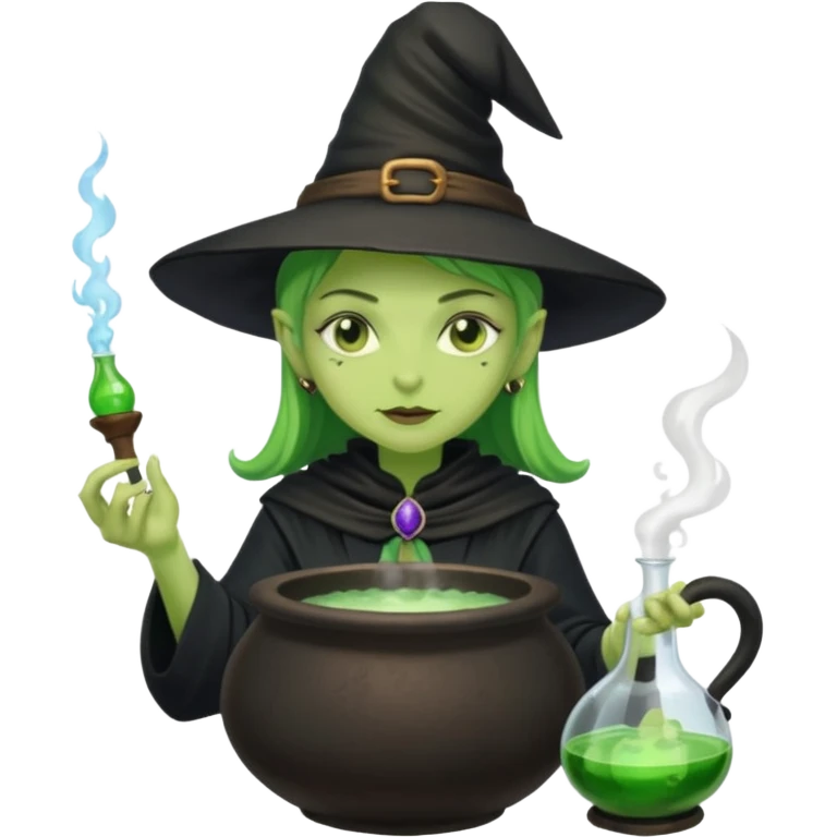 green witch cooking potion emoji