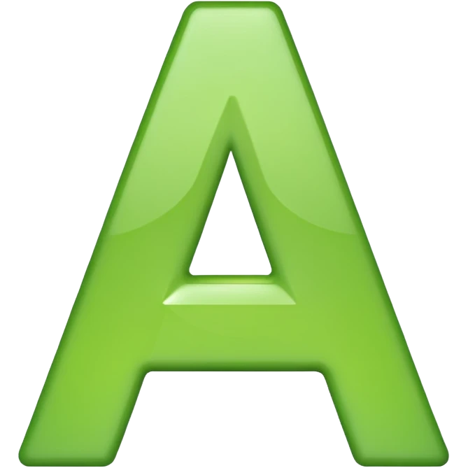make emolji letter a in light Green color emoji