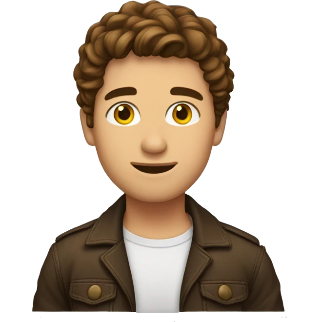 jeune homme cheveux bruns emoji