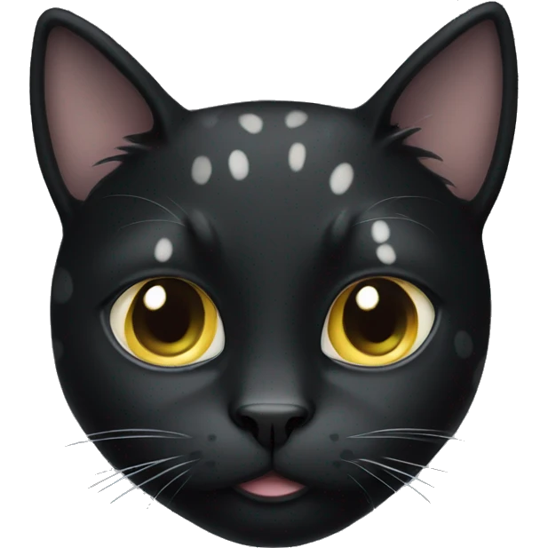 black cat with white spots emoji