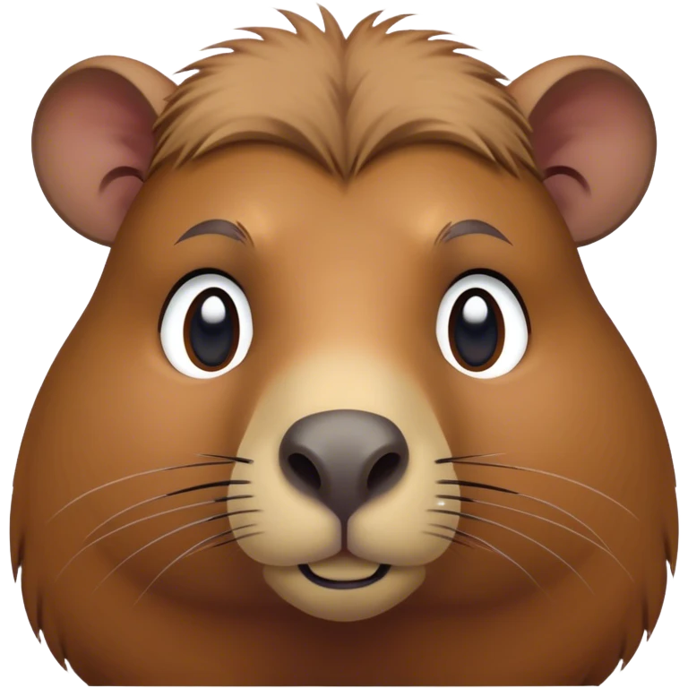 Cinematic Noble Capybara Portrait Emoji, Poised and serene, with a robust, rounded build and a distinctly capybara head featuring a broad, slightly flattened face, short snout and small, rounded ears, covered in soft, earthy fur and gentle, wise eyes, Simplified yet sharp and sophisticated features, highly detailed, glowing with a warm, natural glow, high shine, intelligent and calm, stylized with an air of understated authority, focused and attentive, soft glowing outline, capturing the essence of a watchful and confident capybara guardian that feels as though it could step out of the screen with effortless authority! emoji