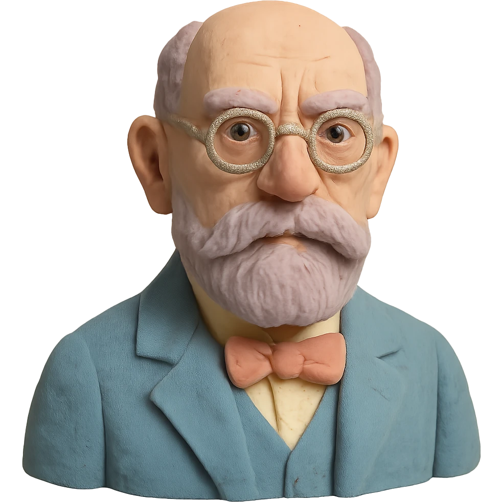 Edmund Husserl in claymation style with pastel colors emoji