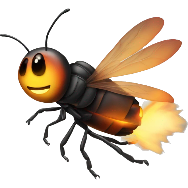 Firefly with flames emoji